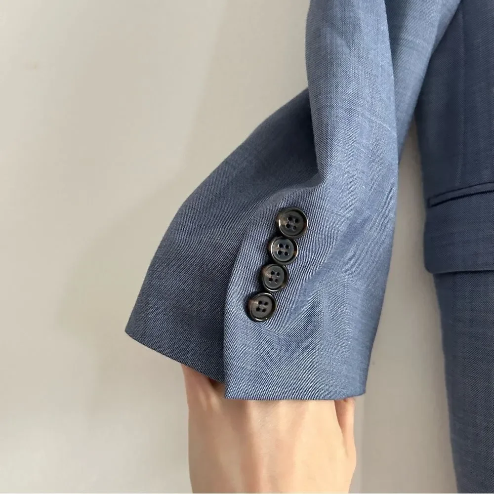 Lauren Ralph Lauren Blue Wool Blend Single Breasted Blazer Size 50R